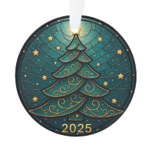 Christmas Ornament 2025 Faux Stained Glass Eff. 2