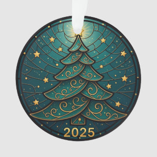 Christmas Ornament 2025 Faux Stained Glass Eff. 2