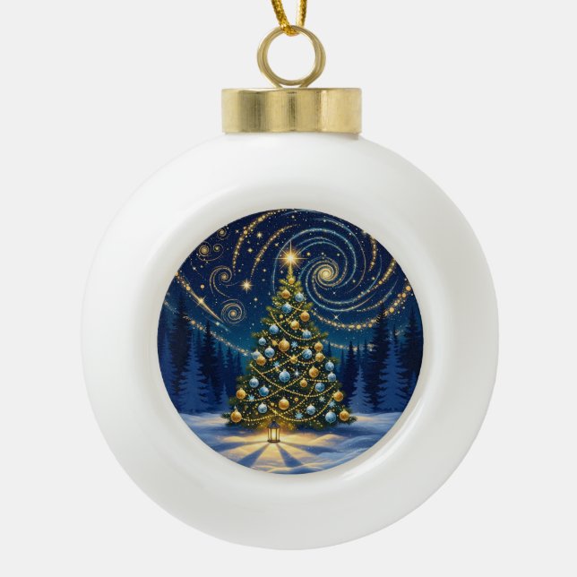 Christmas Ornament 2025 – Winter Night Tree 2 (Front)