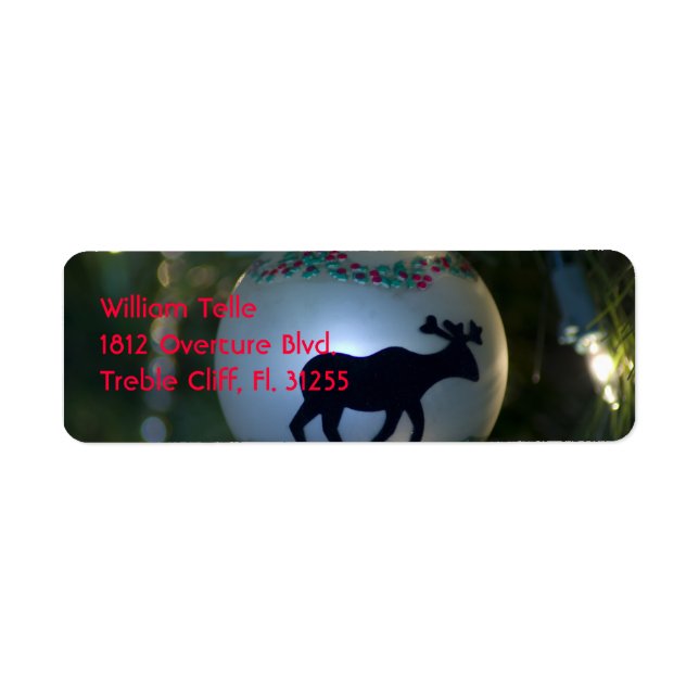 Christmas Ornament 4 Return Address Label (Front)