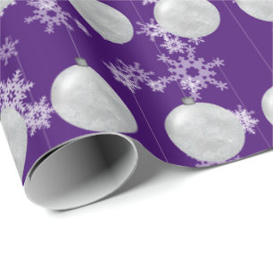 Christmas Ornament And Snowflakes Wrapping Paper