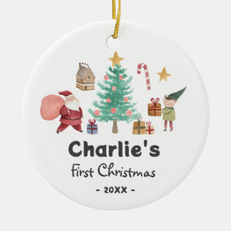 Christmas Ornament-Baby First Christmas Ceramic Ornament