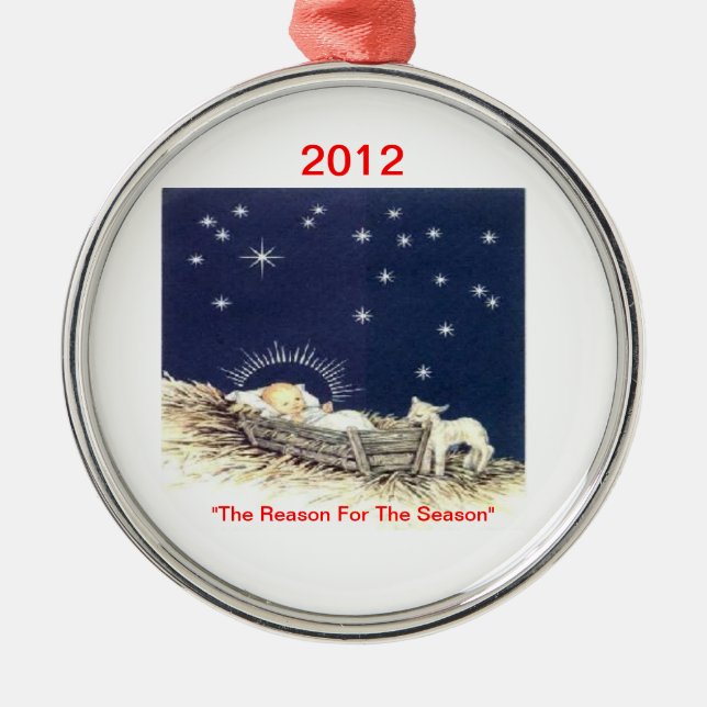 Christmas*Ornament*Baby Jesus*Religious*LyndaH60* Metal Ornament (Front)