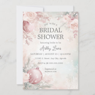 Christmas ornament birdal shower  invitation