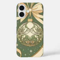 Christmas Ornament Blue And Beige Art Nouveau