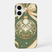 Christmas Ornament Blue And Beige Art Nouveau
