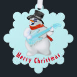 Christmas Ornament Card Snowmans with Guitar<br><div class="desc">Christmas Ornament Cards with Snowmans with Guitar Merry Christmas Party Fun Drawing - Choose / Add Your Unique Text / Name / Colour - Make Your Special Gift - Resize and move or remove and add elements / text with customisation tool ! Drawing and Design by MIGNED. Please see my...</div>