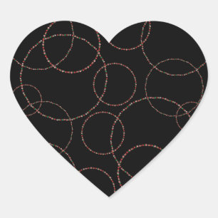 Christmas Ornament Circles Heart Sticker