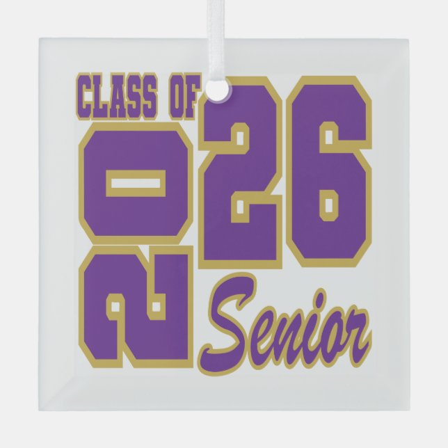 Christmas Ornament Class of 2026 Glass Ornament (Front)