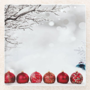 Christmas Ornament Decoration Glass Coaster