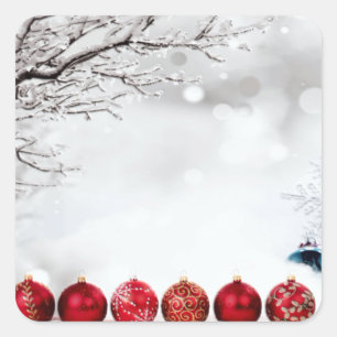 Christmas Ornament Decoration Square Sticker