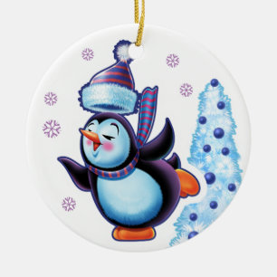 Christmas ornament double sided penguin/snowman