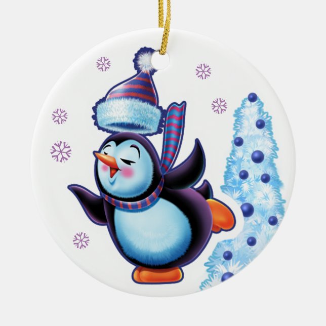 Christmas ornament double sided penguin/snowman (Front)