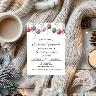Christmas Ornament Exchange Holiday party  Invitation