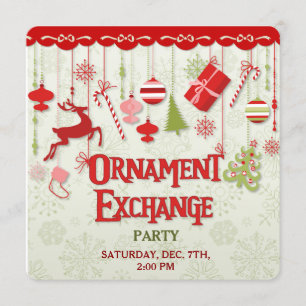 Christmas Ornament Exchange Party Invitation