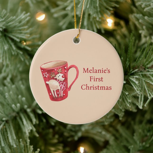 Christmas Ornament, First Christmas, Baby First  Ceramic Ornament (Tree)