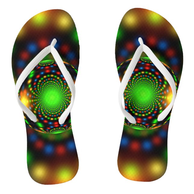 Christmas Ornament Fractal Design Thongs (Footbed)