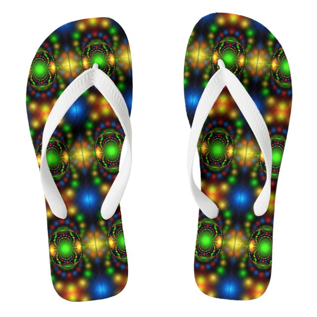 Christmas Ornament Fractal Design Thongs (Footbed)