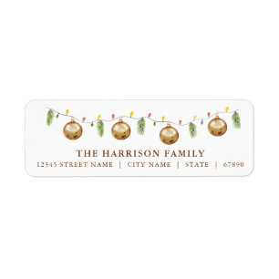 Christmas Ornament Garland Return Address Labels