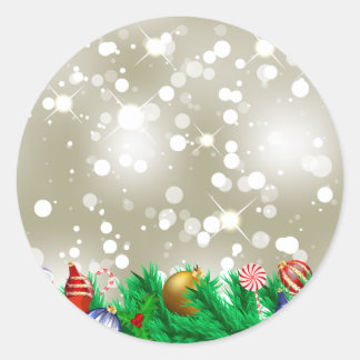 Christmas Ornament Glitter Classic Round Sticker
