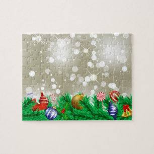 Christmas Ornament Glitter Jigsaw Puzzle