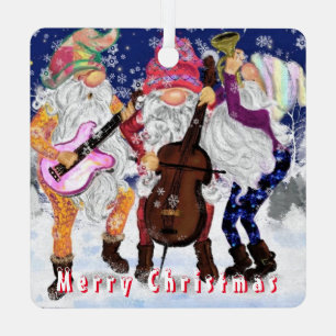 Christmas Ornament Gnomes Music Band Happy Song