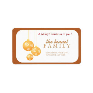 Christmas ornament - golden Christmas Label