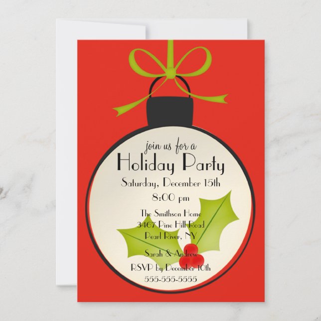 Christmas Ornament Holiday Party Invitation (Front)