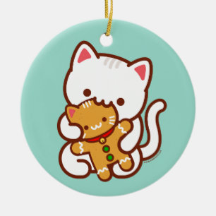Christmas Ornament - Hungry Kitty Gingerbread Cat