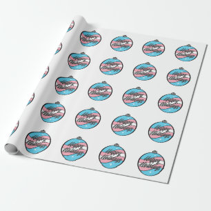 Christmas Ornament in Transgender Pride Flag Colou Wrapping Paper