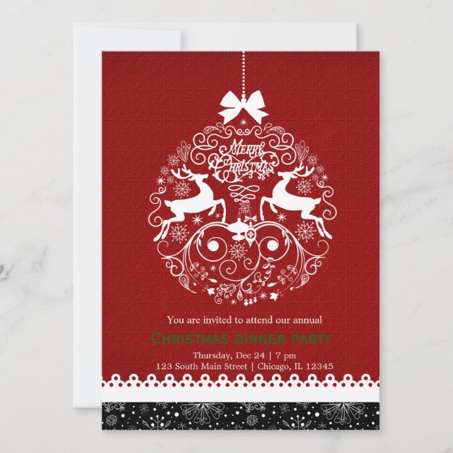Christmas Ornament Invitation (Front)