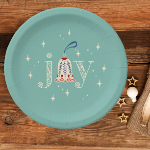 Christmas Ornament Joy Holiday Paper Plate
