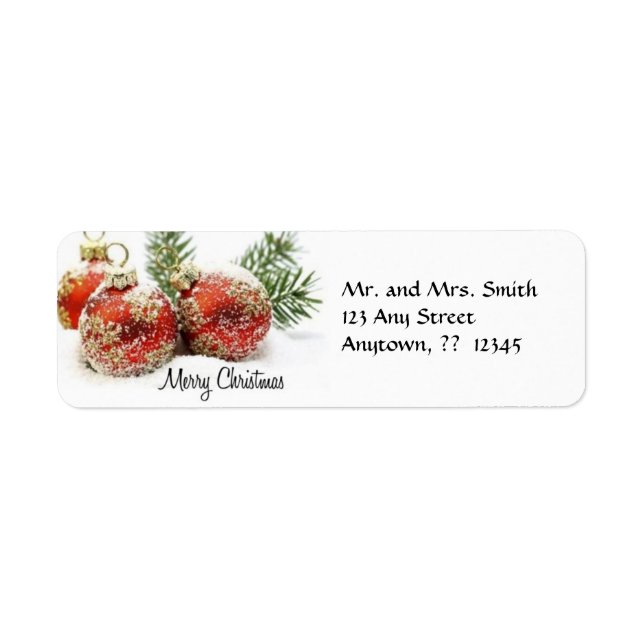 Christmas Ornament Label Return Address Label (Front)