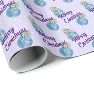 Christmas Ornament Lavender Wrapping Paper