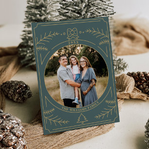 Christmas Ornament Line Art Photo Invitation