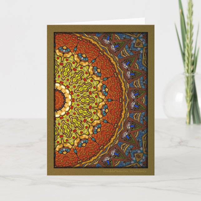 Christmas Ornament Mandala Holiday Card (Front)