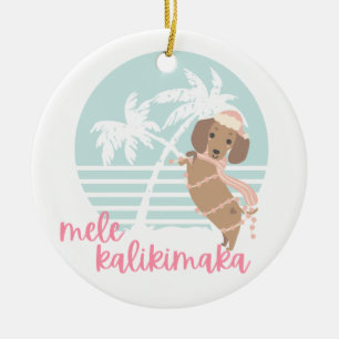 Christmas Ornament Mele Kalikimaka Wiener Dog