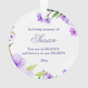 Christmas Ornament Memorial Purple Flowers