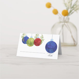 Christmas Ornament   Multi Colour on White  Weddin Place Card