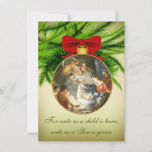 Christmas Ornament Nativity Jesus Birth Holiday Card