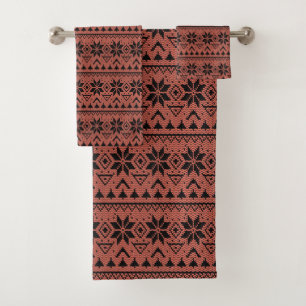 Christmas ornament nordic winter scandinavian norw bath towel set