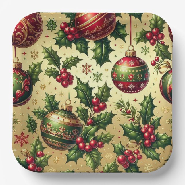 Christmas Ornament Paper Plate (Front)