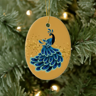 Christmas Ornament-Peacock Ceramic Ornament