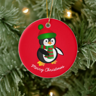 Christmas Ornament-Penguin Ceramic Ornament