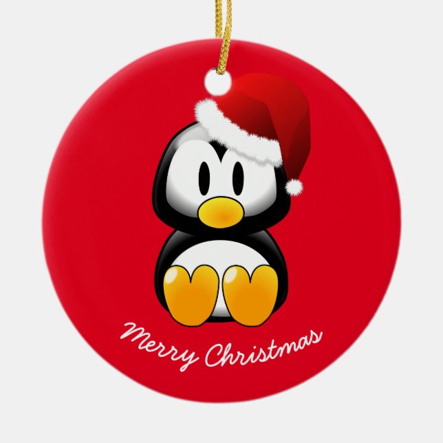Christmas Ornament-Penguin Ceramic Tree Decoration (Front)