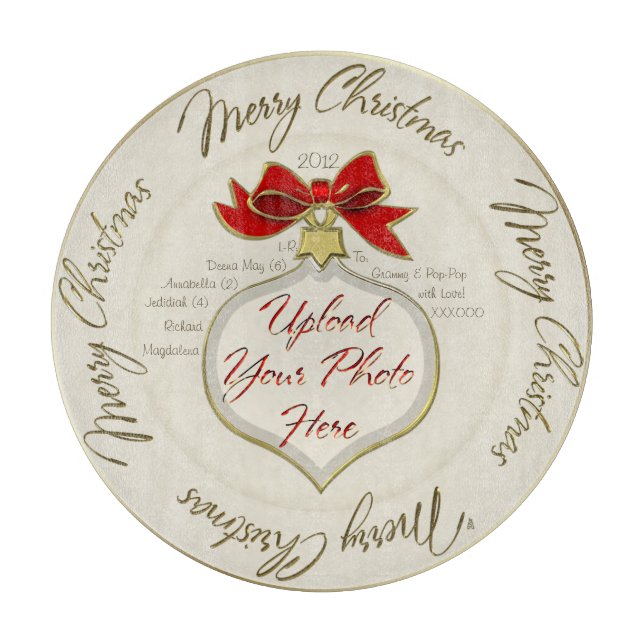 Christmas Ornament (Personalised Photo Plate) Cutting Board (Front)