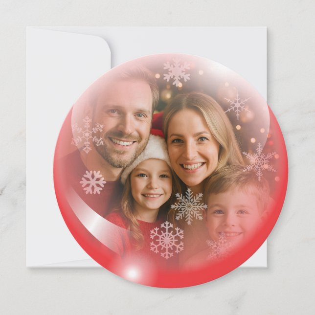 Christmas Ornament Photo Template Holiday Card (Front)