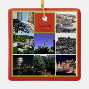 Christmas Ornament -Pittsburgh Collage- 2 sided