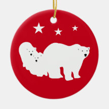 Christmas Ornament Polar Bears Red
