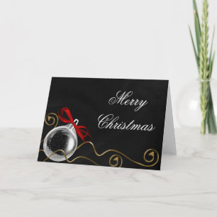 Christmas Ornament Red Bow Holiday Card